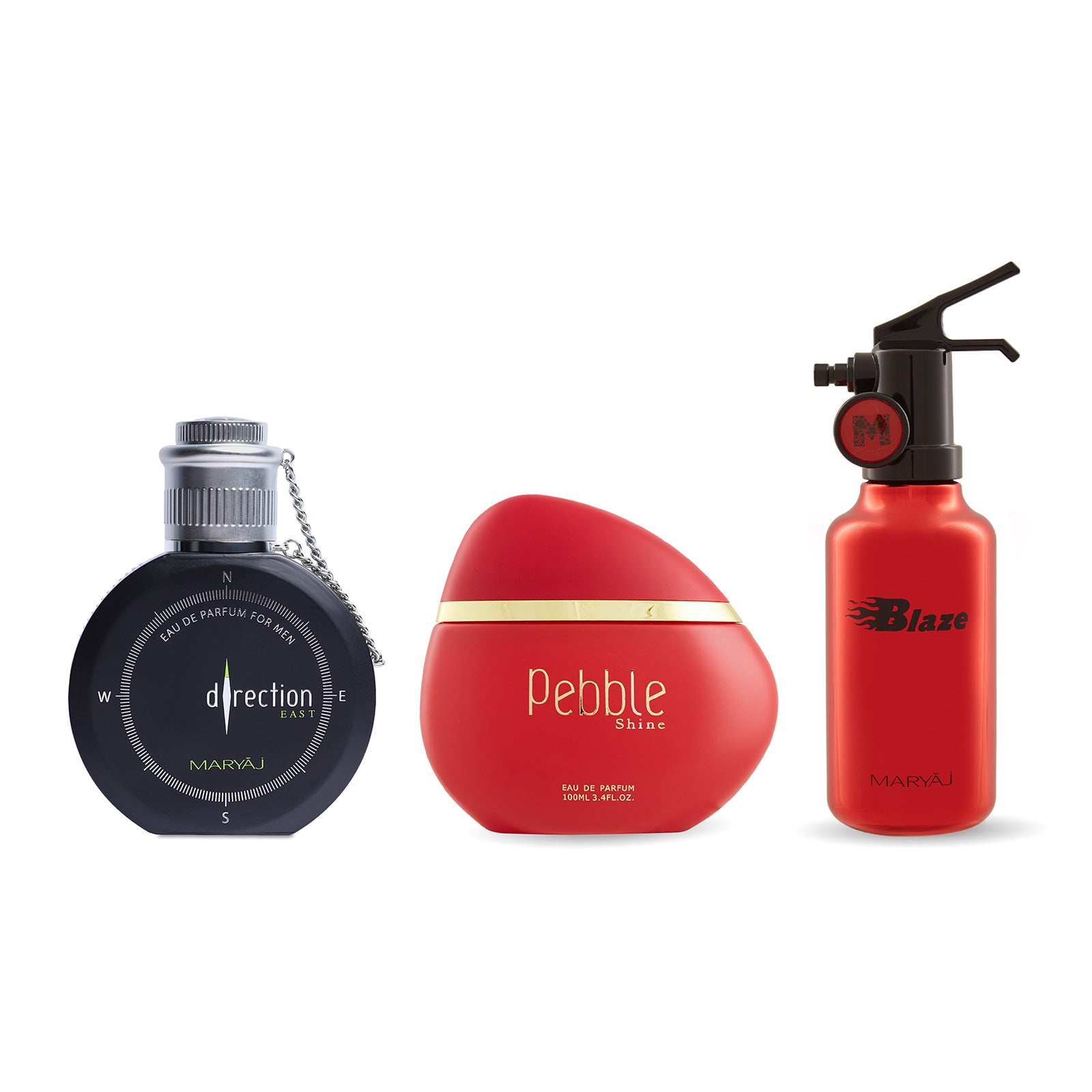 Direction East, Pebble Shine, Blaze EDP Pack of 3 Combo Unisex 100 ML