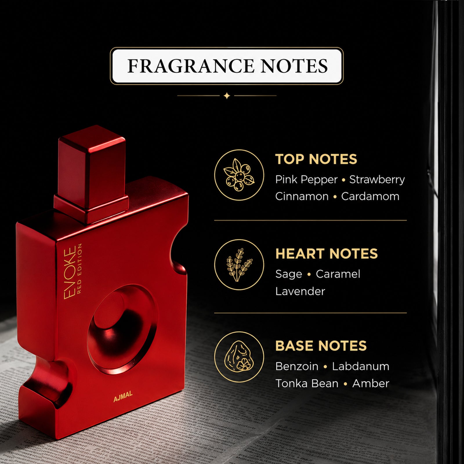 Evoke Red Edition 90ml Ajmal men long lasting spicy aroma