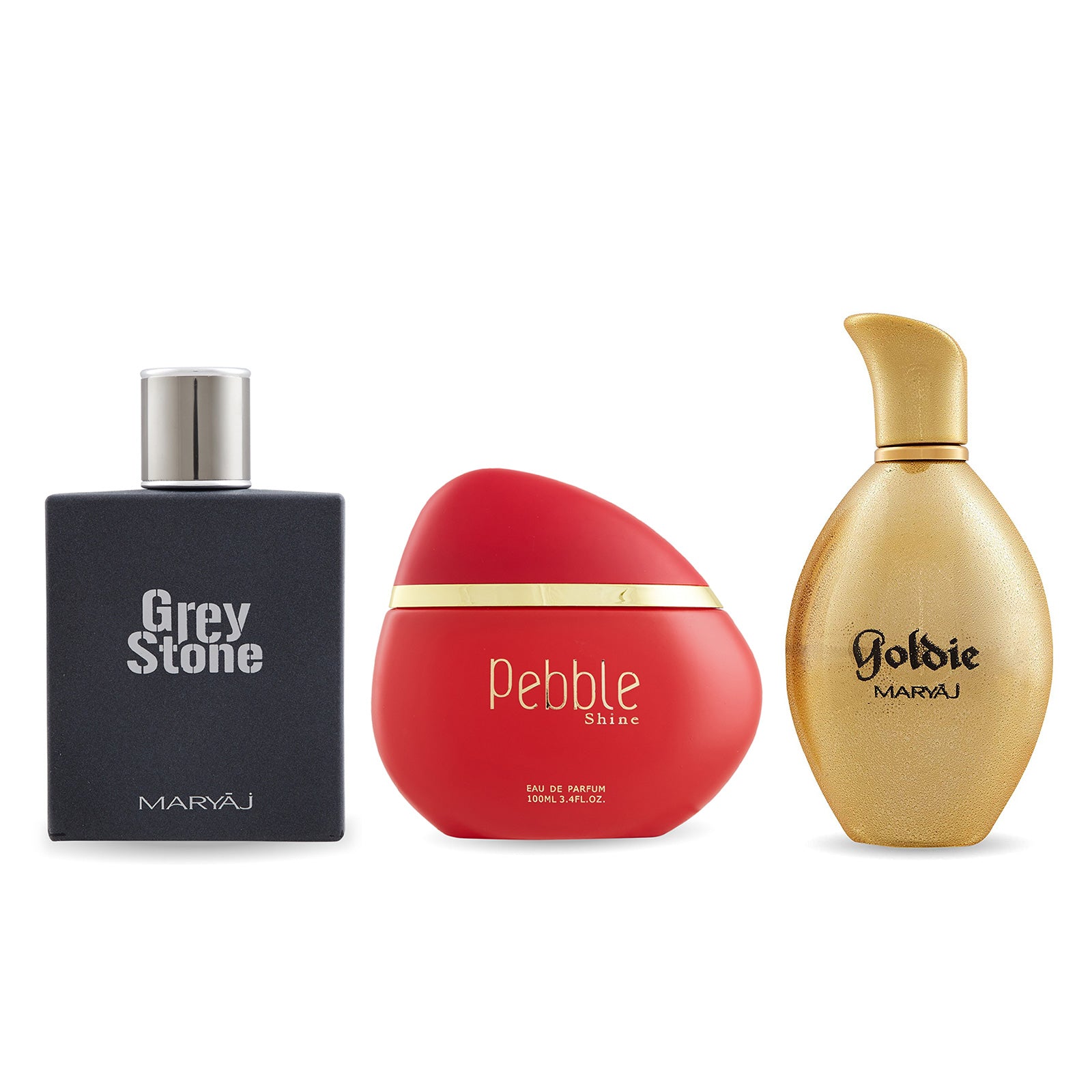 Grey Stone, Pebble Shine, Goldie EDP Pack of 3 Combo Unisex 100 ML