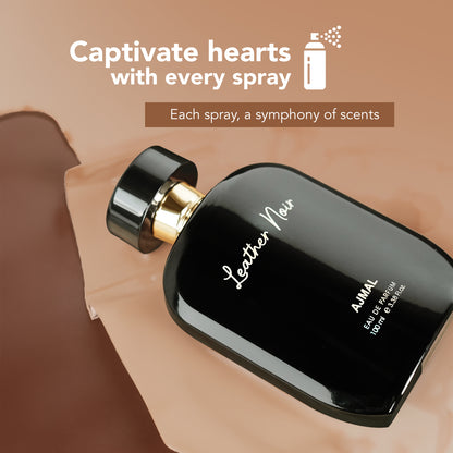 Ajmal Leather Noir 100ml men long lasting smoky leather scent