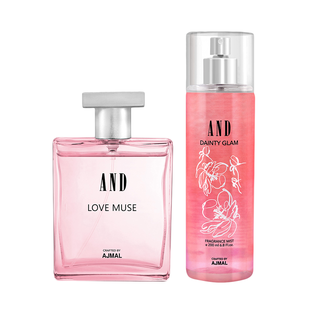 AND Love Muse Eau De Perfume 50ML & Dainty Glam Body Mist 200ML Pack of 2 for Women