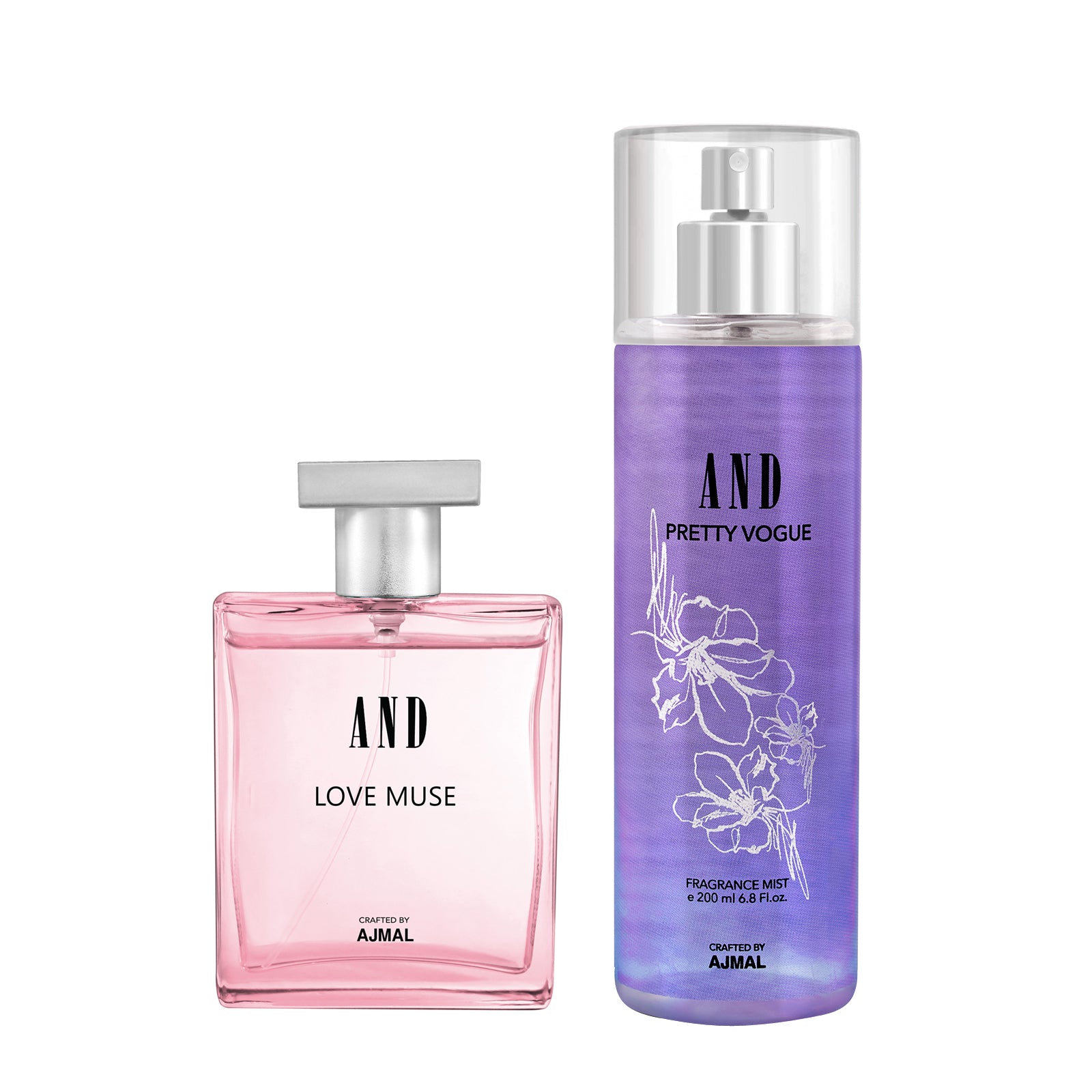 AND Love Muse Eau De Perfume 50ML & Pretty Vogue Body Mist 200ML Pack of 2 for Women