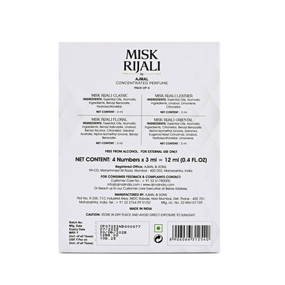 Misk Rijali Gift Set for Unisex Pack of 4 (3 ml each)