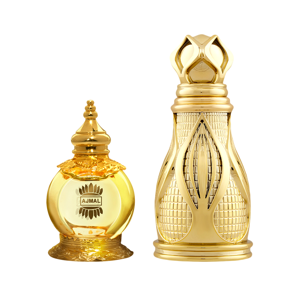 Mukhallat AL Wafa Concentrated Perfume Oil Oriental Musky Alcohol-free Attar 12ml for Unisex and Khofooq Concentrated Perfume Oil Woody Oudhy Alcohol-free Attar 18ml for Unisex Pack of 2