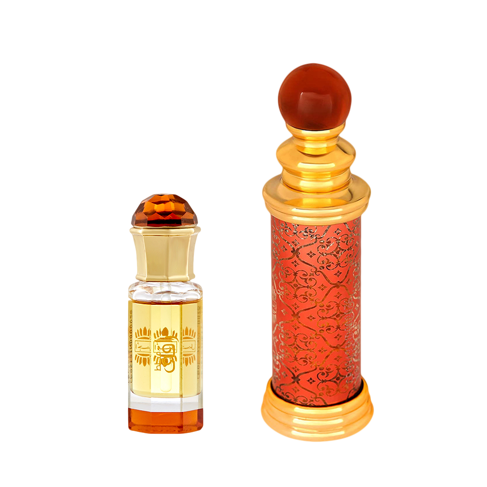 Mukhallat Raaqi Concentrated Perfume Oil Floral Fruity Alcohol-free Attar 10ml for Unisex and Classic Oud Concentrated Perfume Oil Woody Oudh Alcohol-free Attar 10ml for Unisex Pack of 2