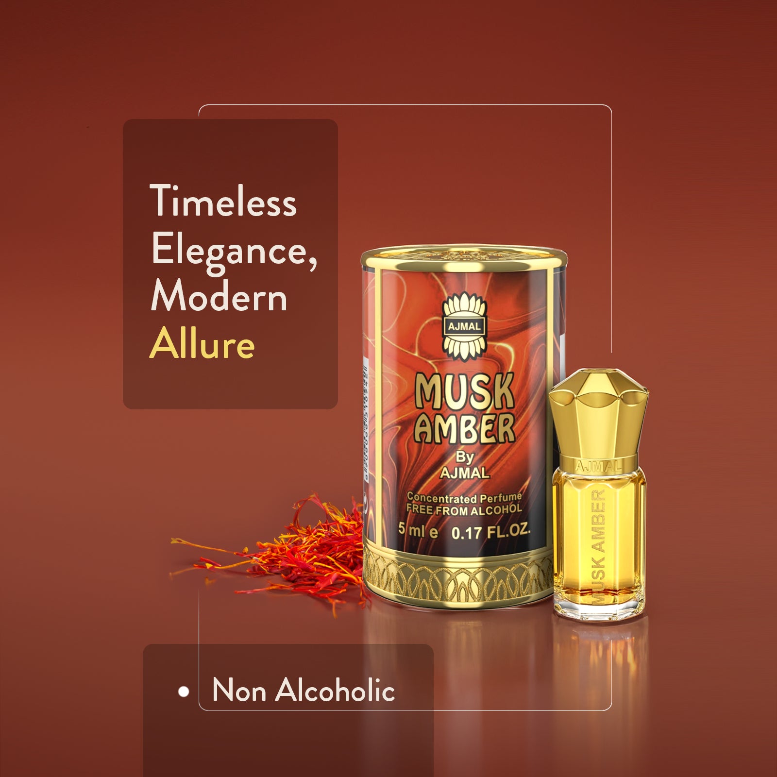 MUSK AMBER Non-Alcoholic Concentrated Perfume Long Lasting Attar For Men - 5 ML