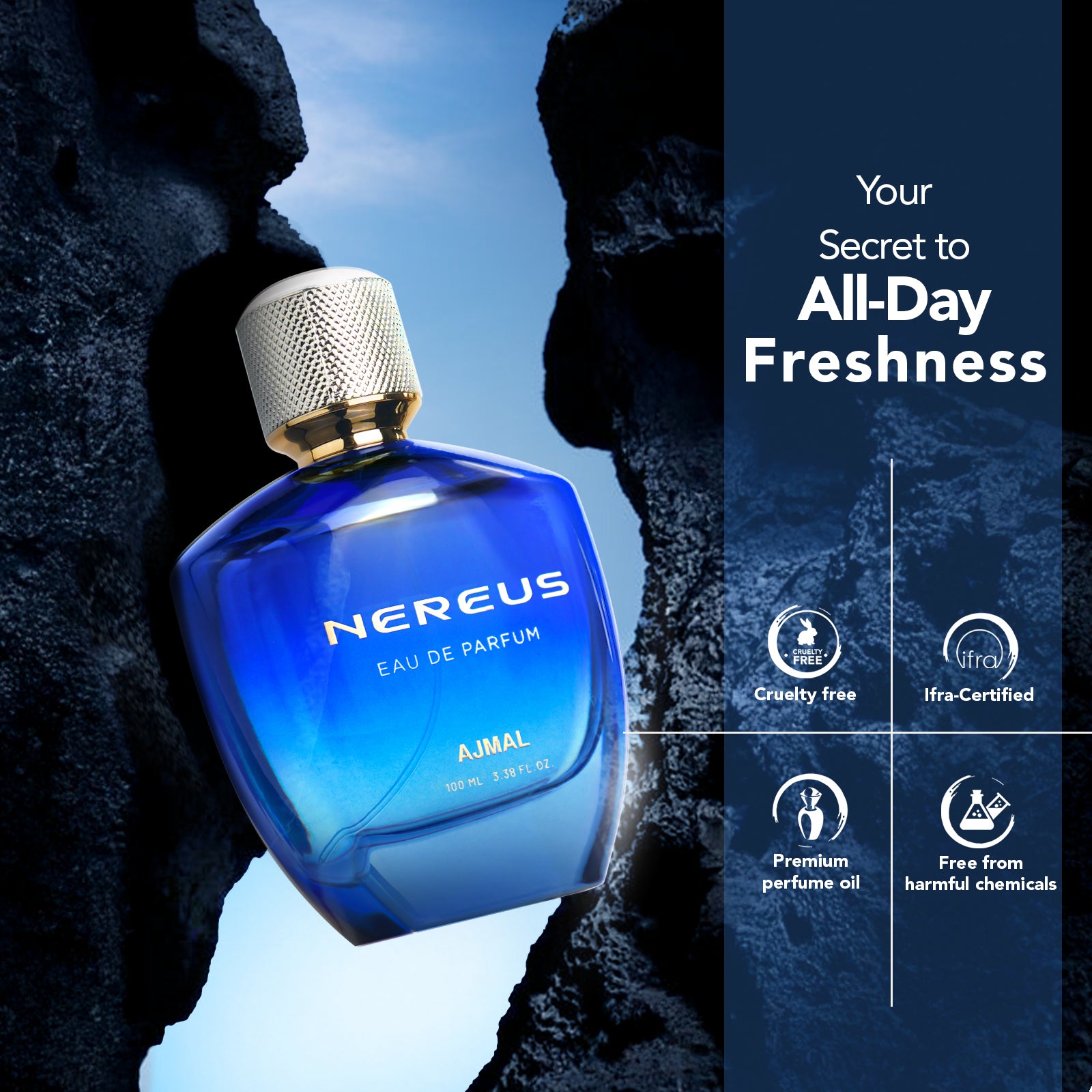 aqua fresh perfume ​- NEREUS EDP Perfume 100ML for Unisex by Ajmal Perfumes