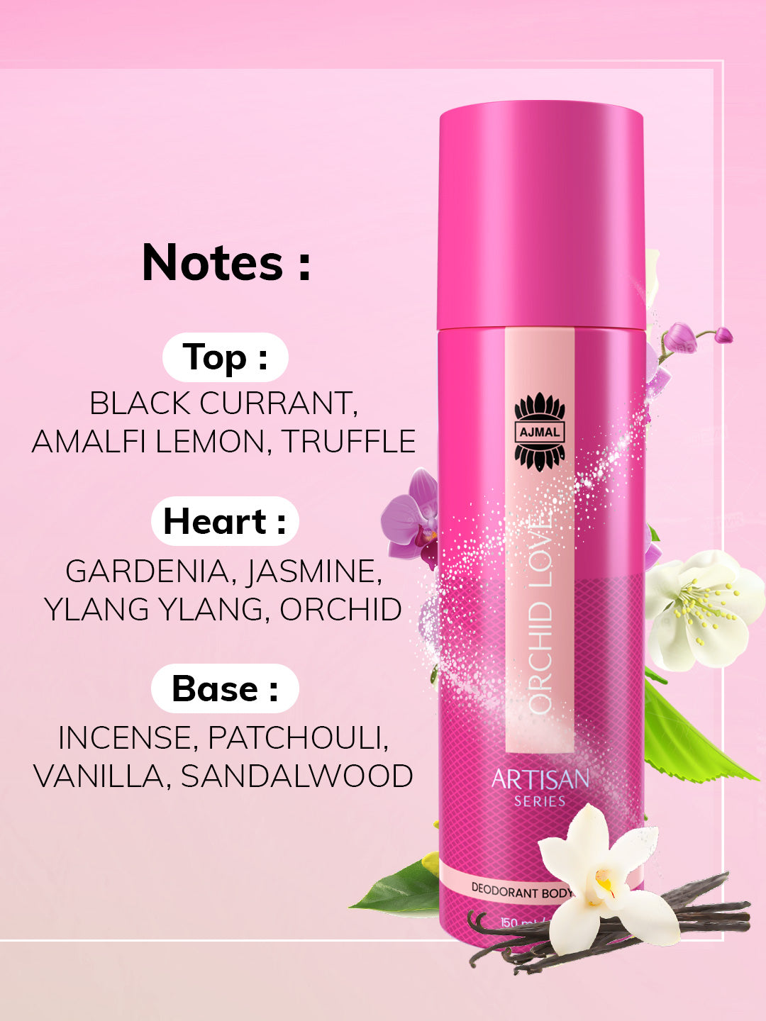 ARTISAN - ORCHID LOVE DEODORANT PERFUME 150ML LONGLASTING SPRAY GIFT FOR WOMEN