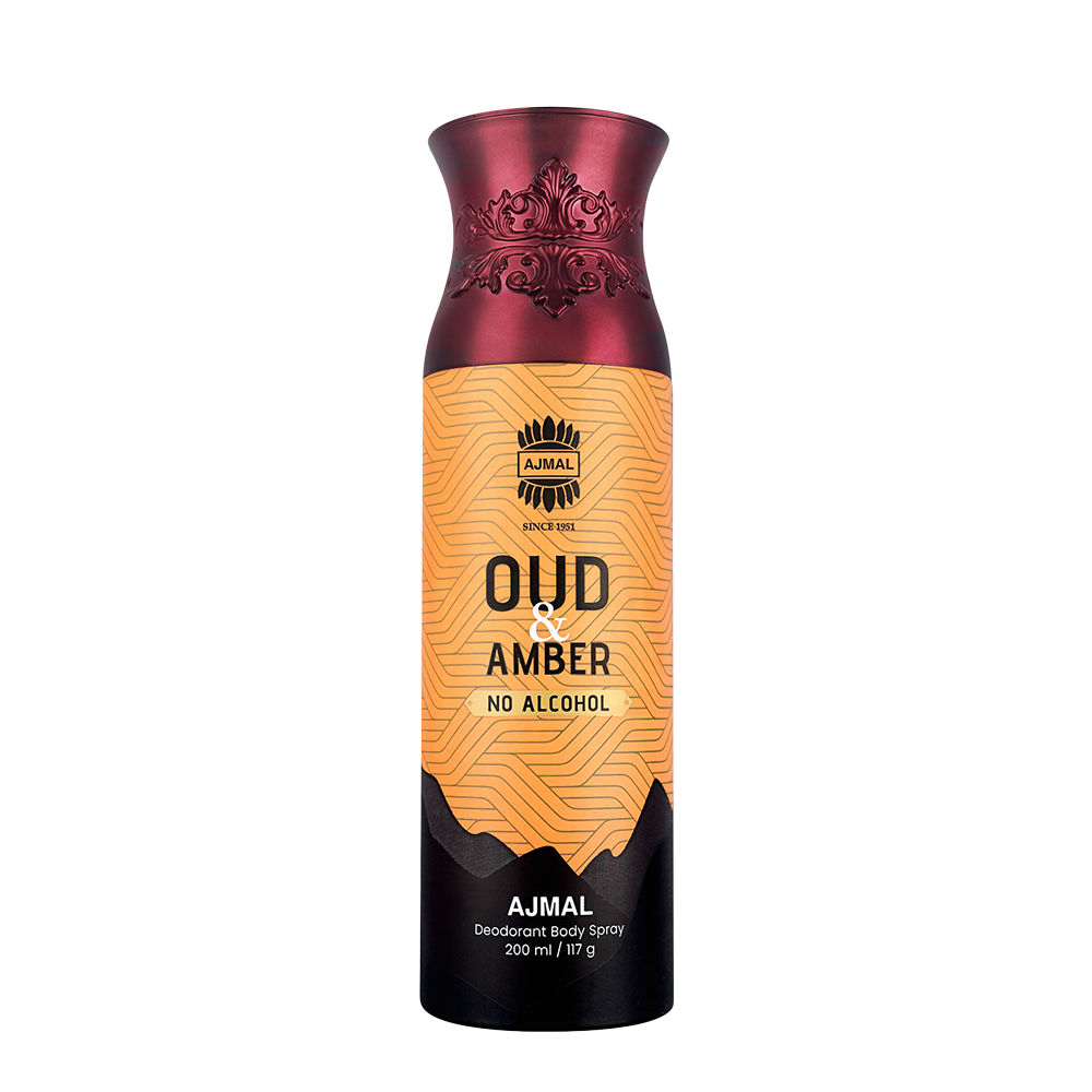 Oud Amber Non-Alcoholic Deodorant Body Spray With Woody Ambery Fragrance Perfume Ideal Gift for Unisex