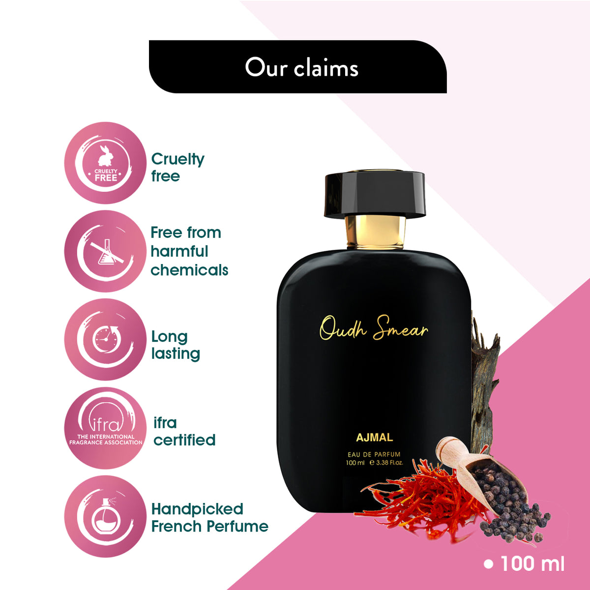 spicy perfume for him​ - OUDH-SMEAR EDP Perfume 100ML for Men from Ajmal Perfumes