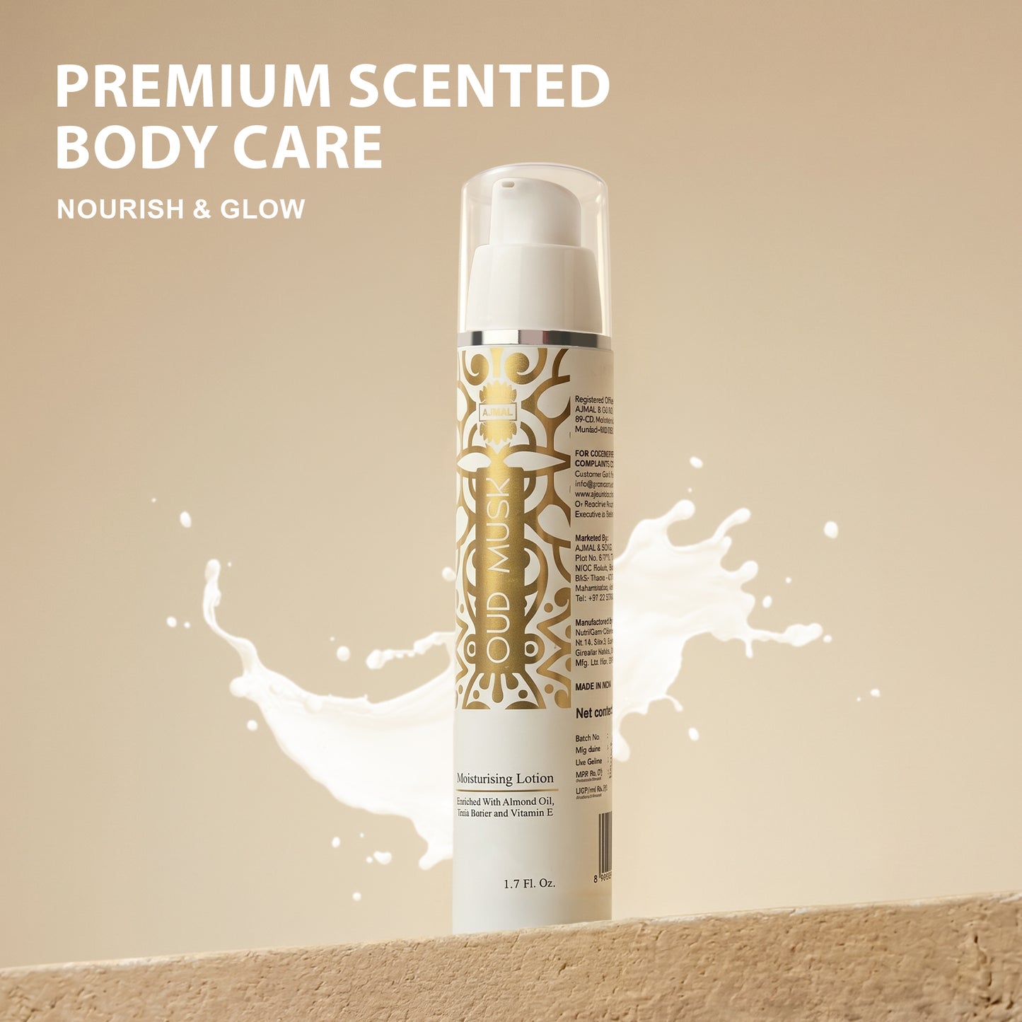 Oud Musk Moisturising Lotion 50ml | Non-Greasy Daily Moisturizer for Healthy Skin