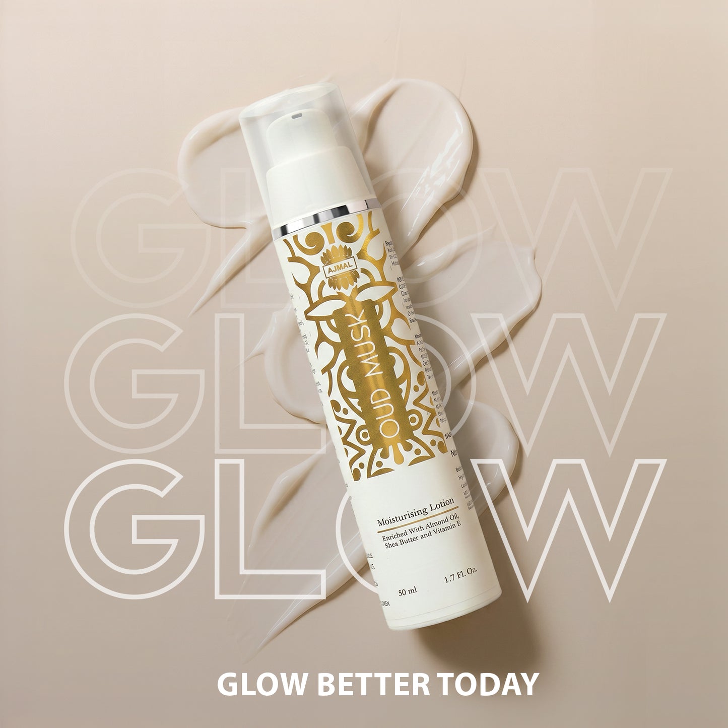 Oud Musk Moisturising Lotion 50ml | Non-Greasy Daily Moisturizer for Healthy Skin