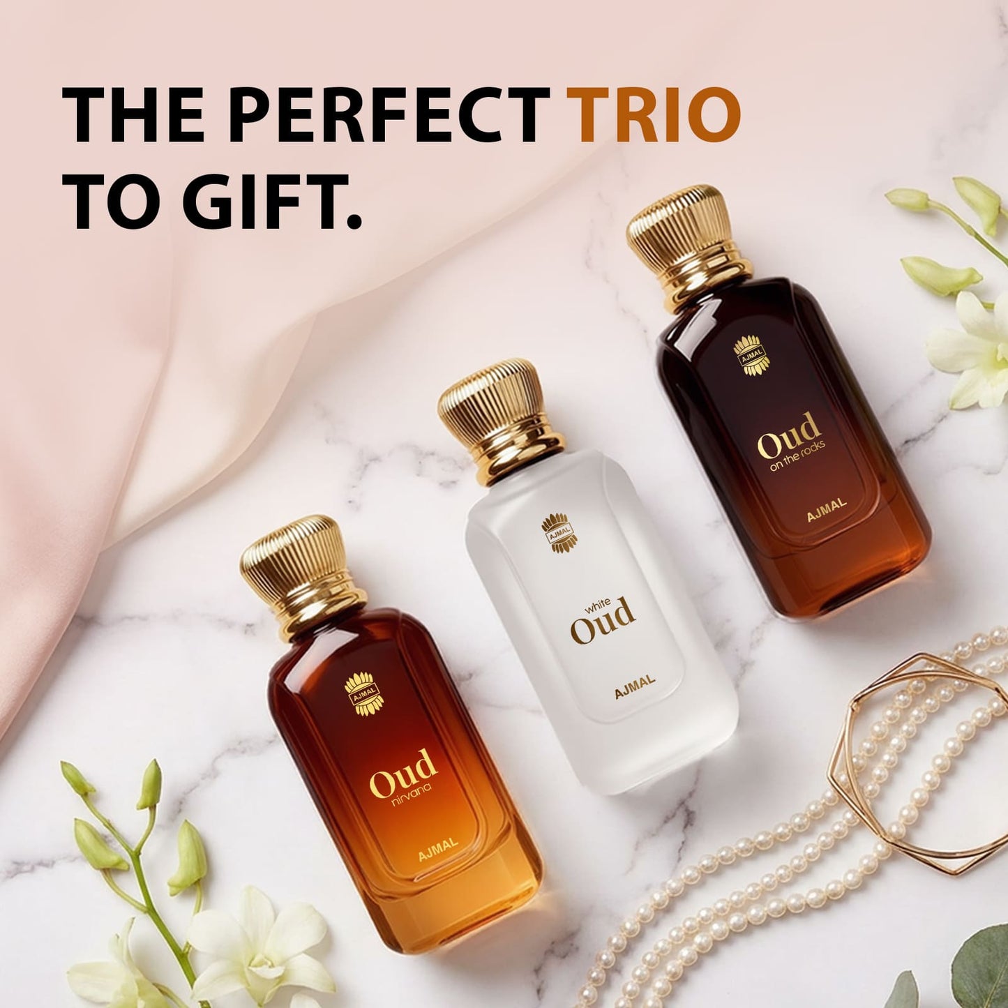 Oud Nirvana, Oud Rocks & White Oud Perfume 90 ML for Men and Women (30 ML Each)