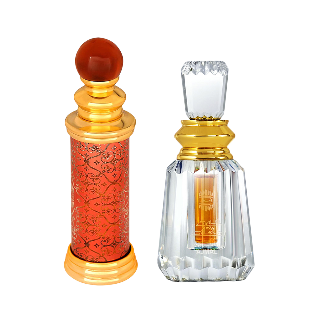 Oudh Mukhallat Concentrated Perfume Oil Oriental Oudhy Alcohol-free Attar 6ml for Unisex and Classic Oud Concentrated Perfume Oil Woody Oudh Alcohol-free Attar 10ml for Unisex Pack of 2