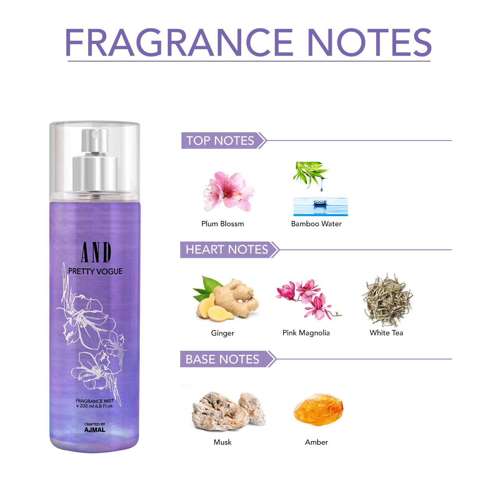 AND Pretty Vogue Body Mist Perfume 200ML Long Lasting Scent Spray Gift For Women