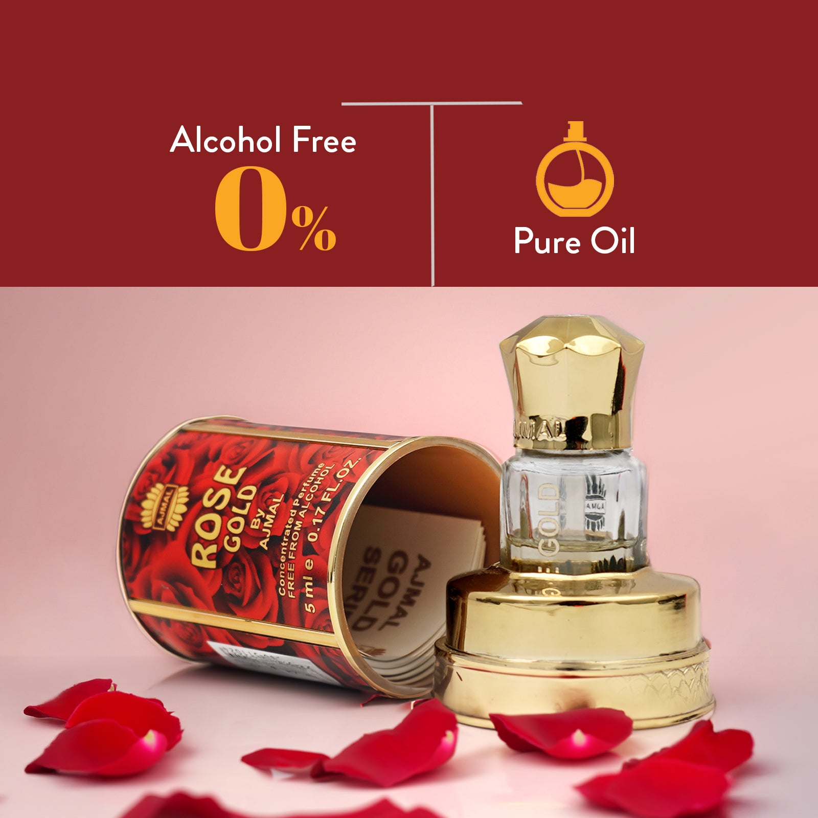 ROSE GOLD Attar Non-Alcoholic Concentrated Perfume Long Lasting Attar for Unisex - 5 ML