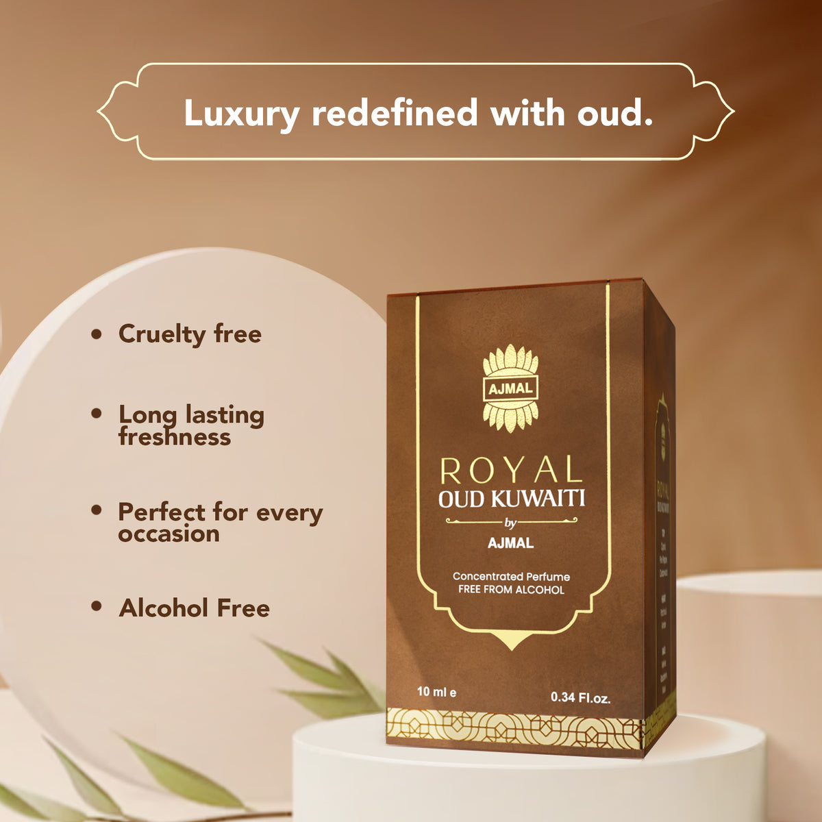 oudh attar for men ​- ROYAL-OUD-KUWAITI Non-Alcoholic Attar 10ML for Unisex from Ajmal Perfumes