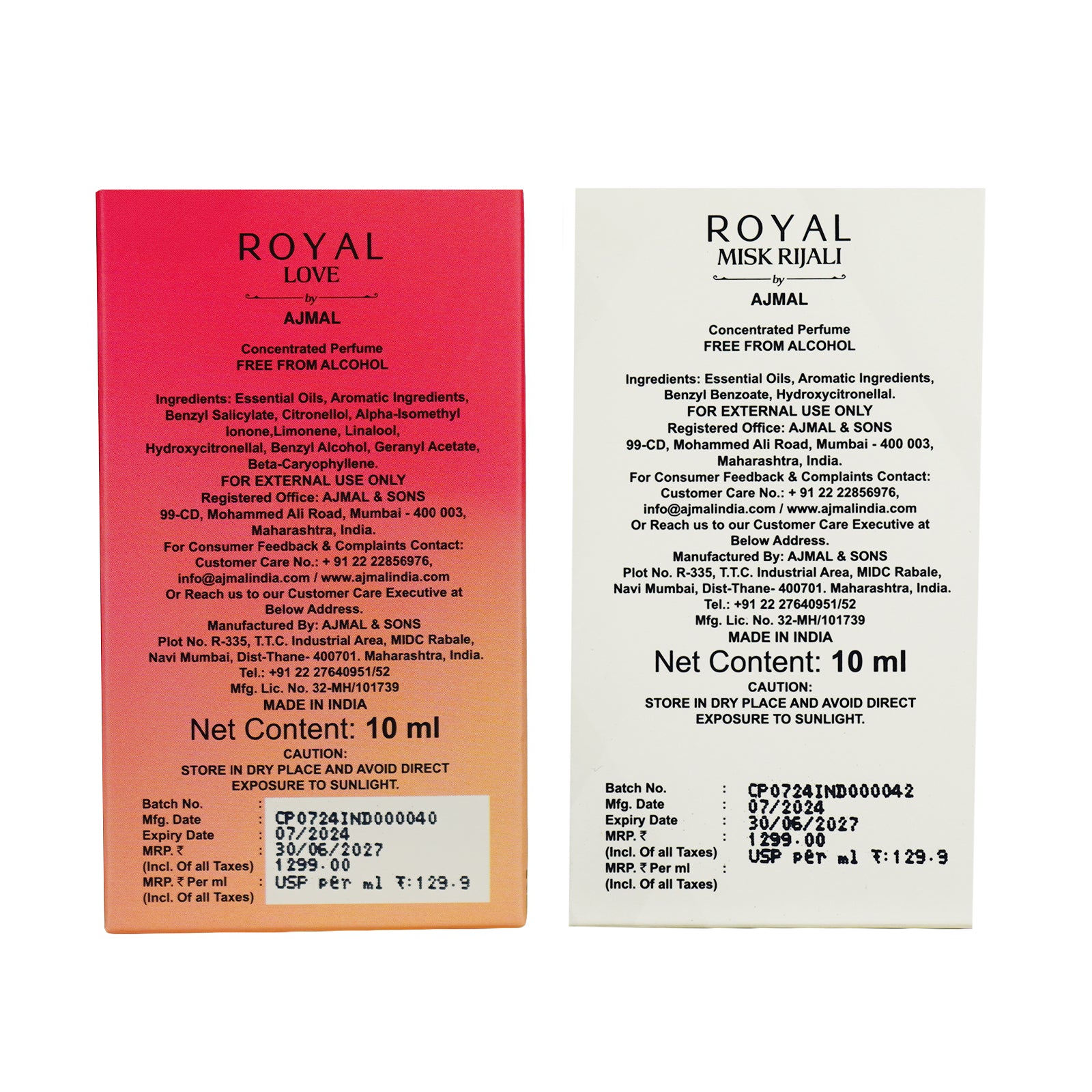 Azmal Misk Rijali Royal Misk Rijali & Royal Love Attar | Musky Floral Unisex Attar ...