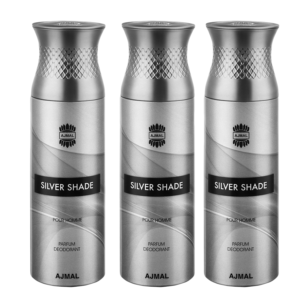 Silver Shade Deodorant Spray - For Men (200 ml, Pack of 3)