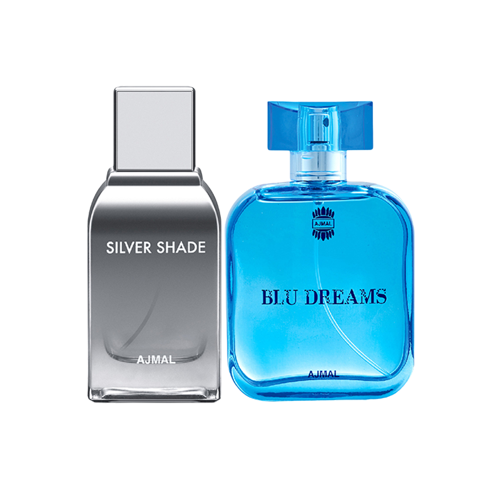 Silver Shade EDP Citrus Woody Perfume 100ml for Men and Blu Dreams EDP Citurs Fruity Perfume 100ml for Men Pack of 2