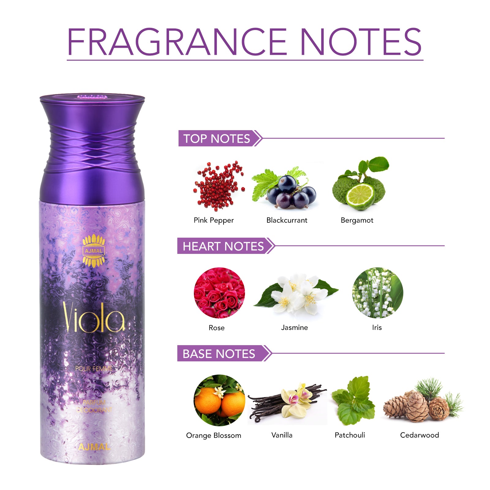 Viola Perfume Deodorant 200ml Body Spray Gift For Women