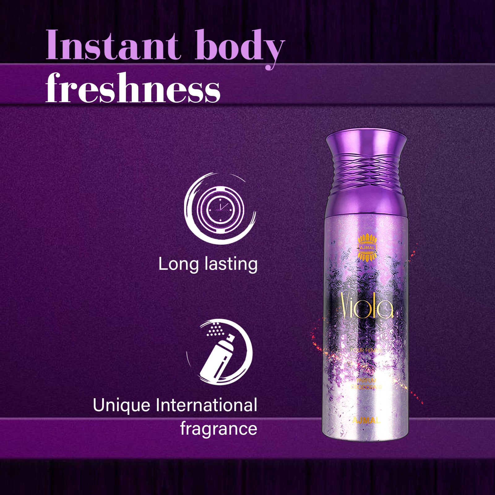 Viola Perfume Deodorant 200ml Body Spray Gift For Women