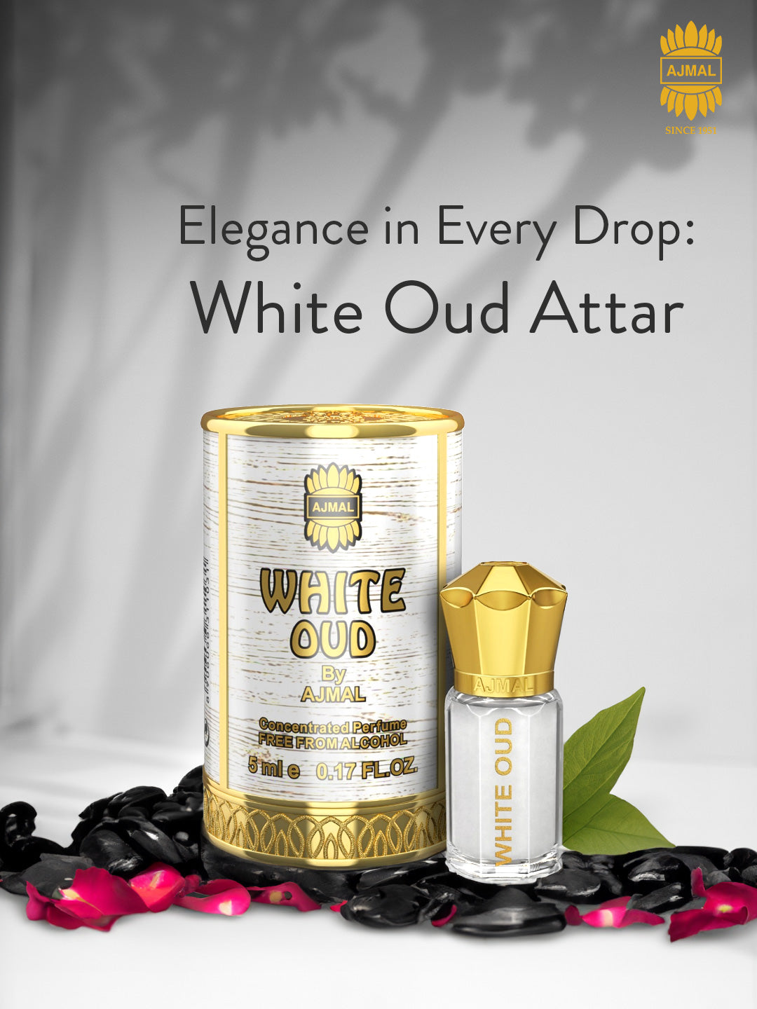 WHITE OUD Non-Alcoholic Concentrated Perfume Long Lasting Attar for Unisex - 5 ML