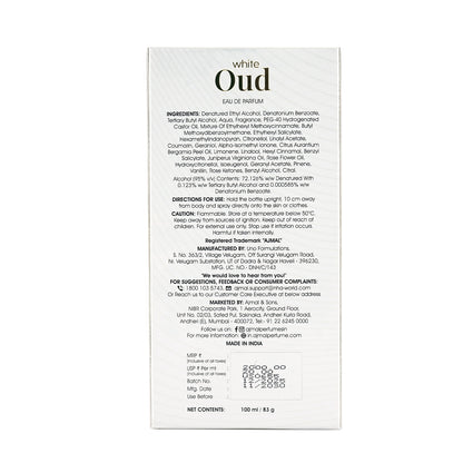 White Oud Perfume 100 ML for Men and Women