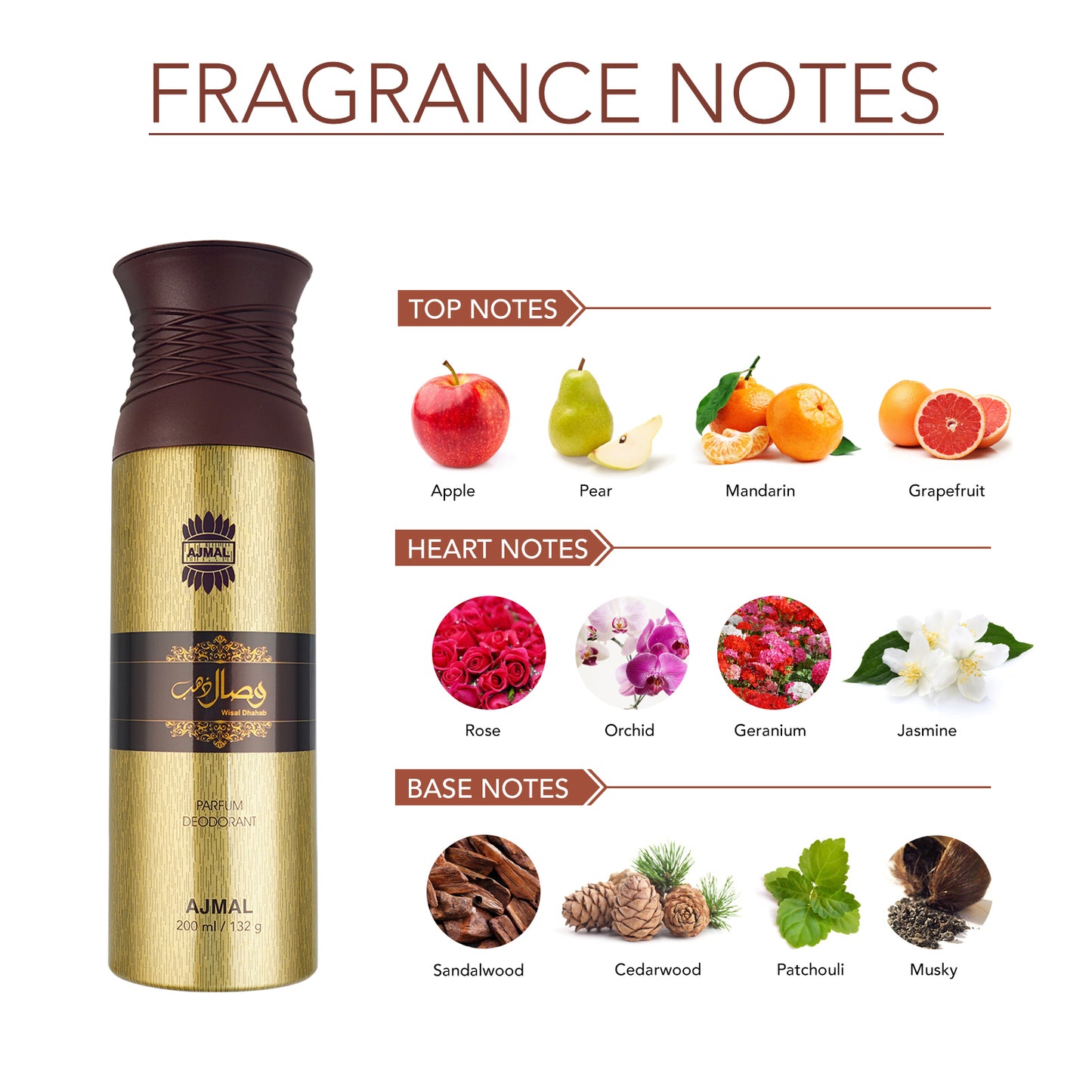 Wisal Dhahab Perfume 50ml & Wisal Dhabab Perfume Deodorant 200ml Gift For Men