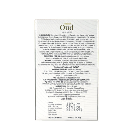 White Oud Perfume 30 ML for Men and Women