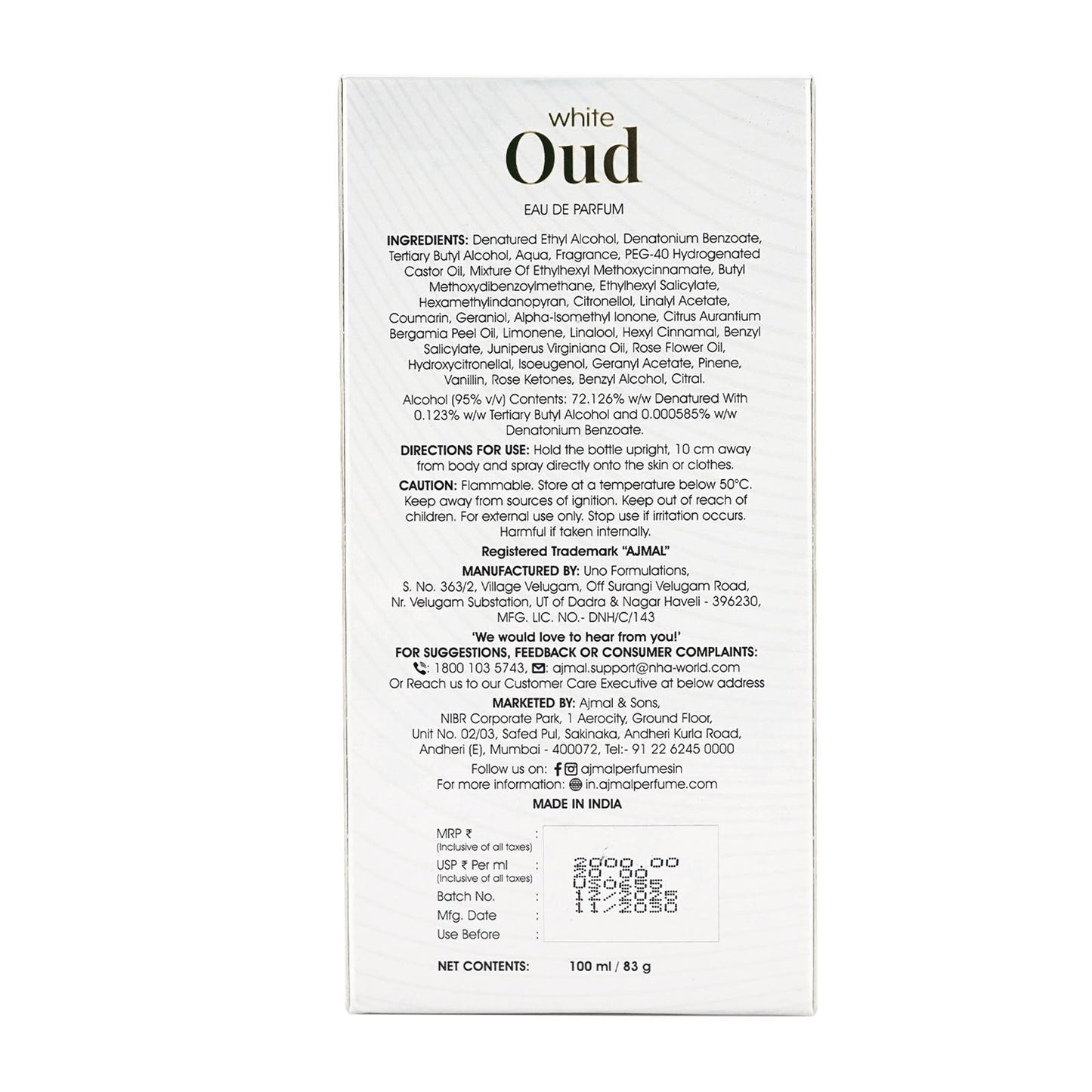 White Oud - 100 ML