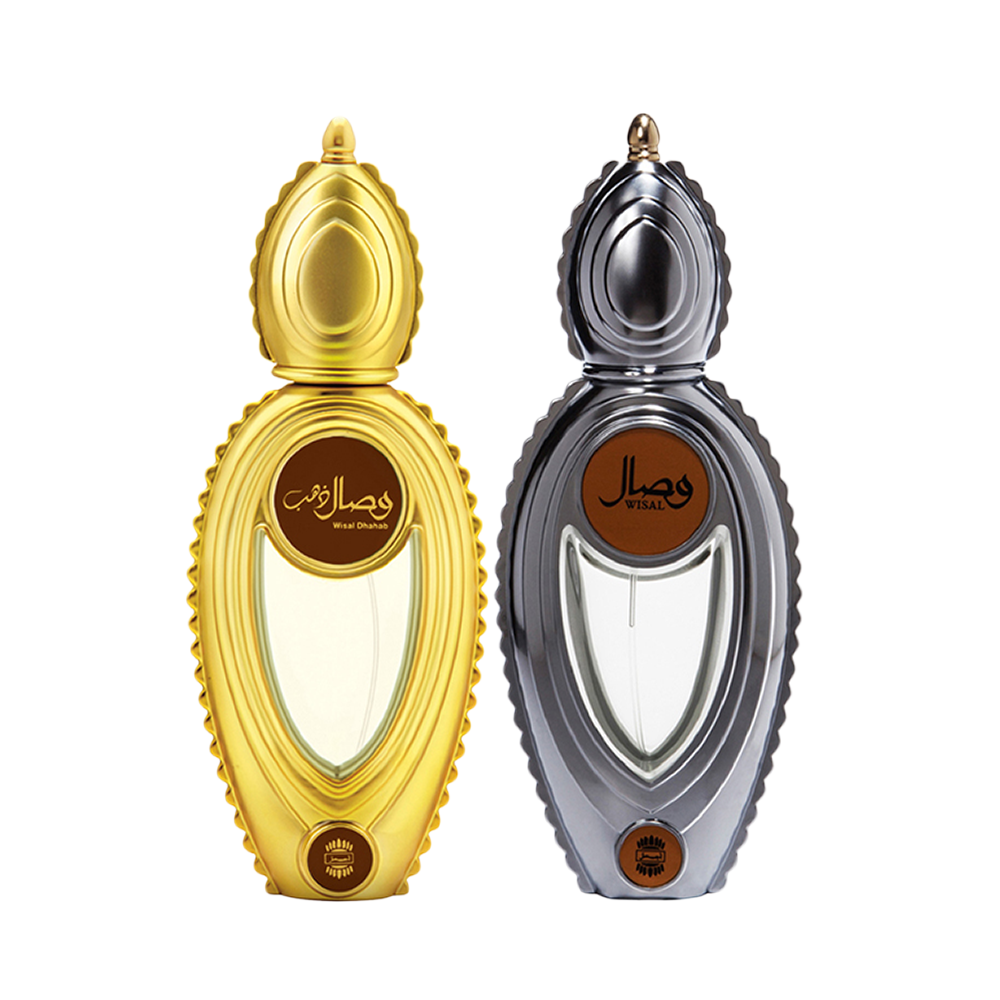 Wisal Dhahab EDP Fruity Floral Perfume 50ml for Men and Wisal EDP Floral Musky Perfume 50ml for Women Pack of 2