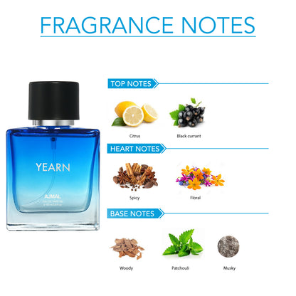 citrus floral perfumes - YEARN EDP Perfume 100ML for Men by Ajmal Perfumes